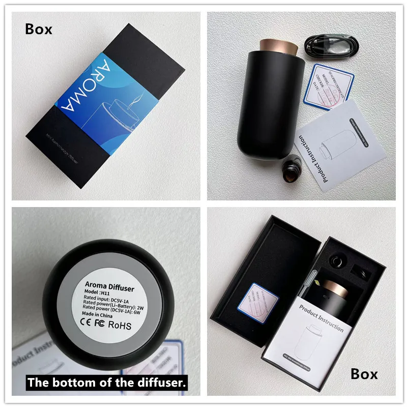 Waterless Aroma Essential Oil Diffuser Aluminum Shell Portable Car USB Auto Aromatherapy Nebulizer Silent Mist Maker For Home