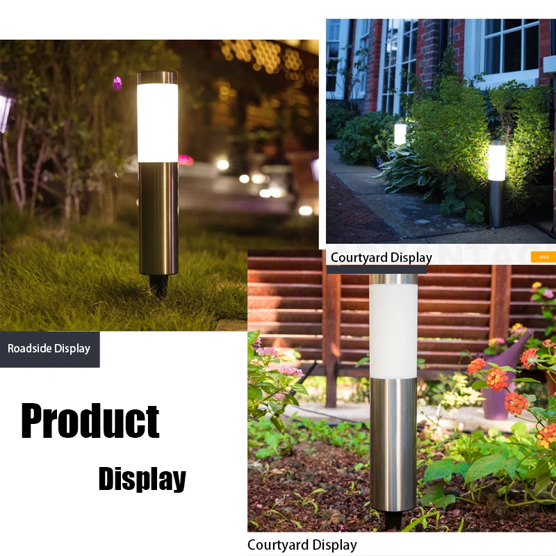 Solar Outdoor Garden Lights Cylindrical LED lights Long Tube Lights Garden Waterproof Plug-in
