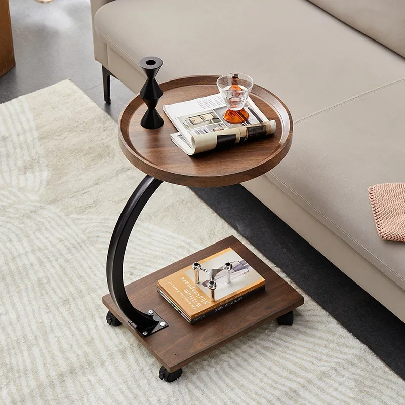 U-Shaped Sofa Edge Table Movable Balcony Coffee Table Edge Cabinet Corner Desk Simple Living Room Bedroom Desk