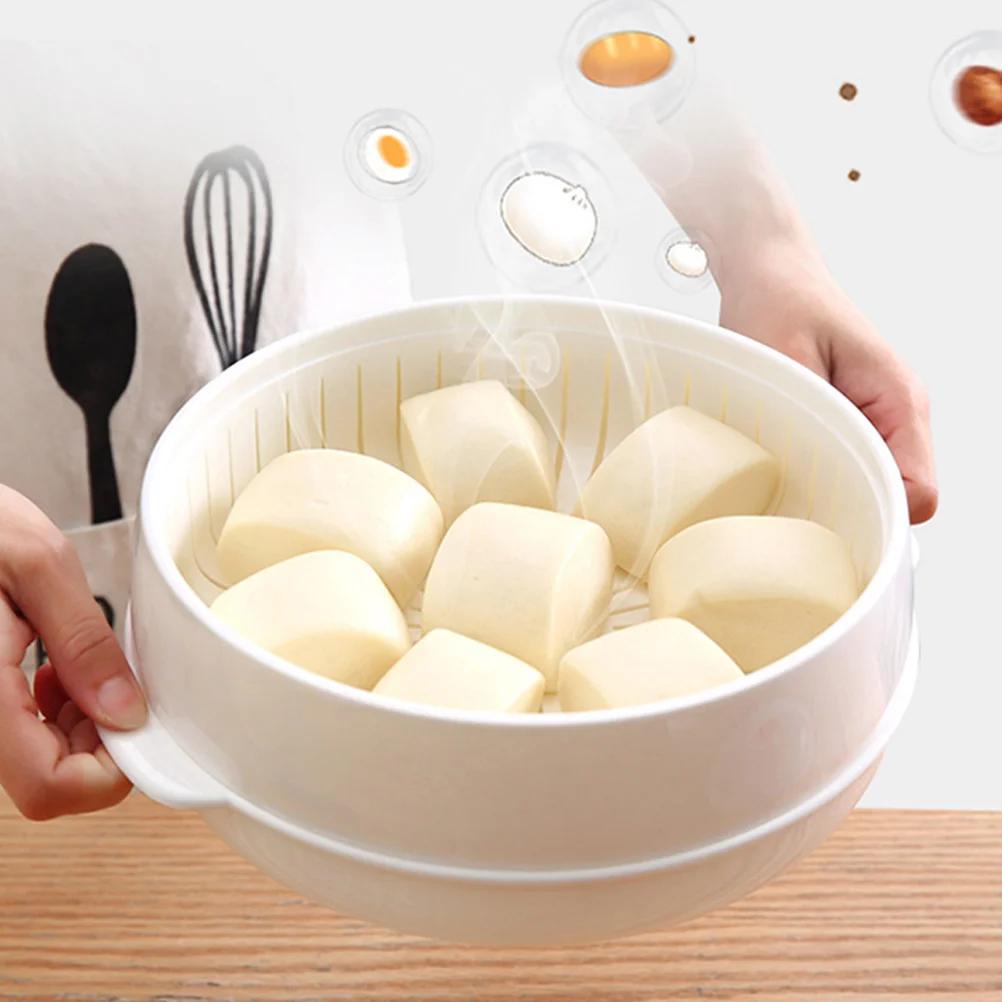 Microwave Steamer Plastic Food Dumpling Dumplings Steamed Container Versatile Steaming Plate Fish Dish Holder Professional for