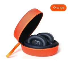 Durable Portable Hard EVA Storage Bag for Headphones - Travel Carrying Case (Orange-)