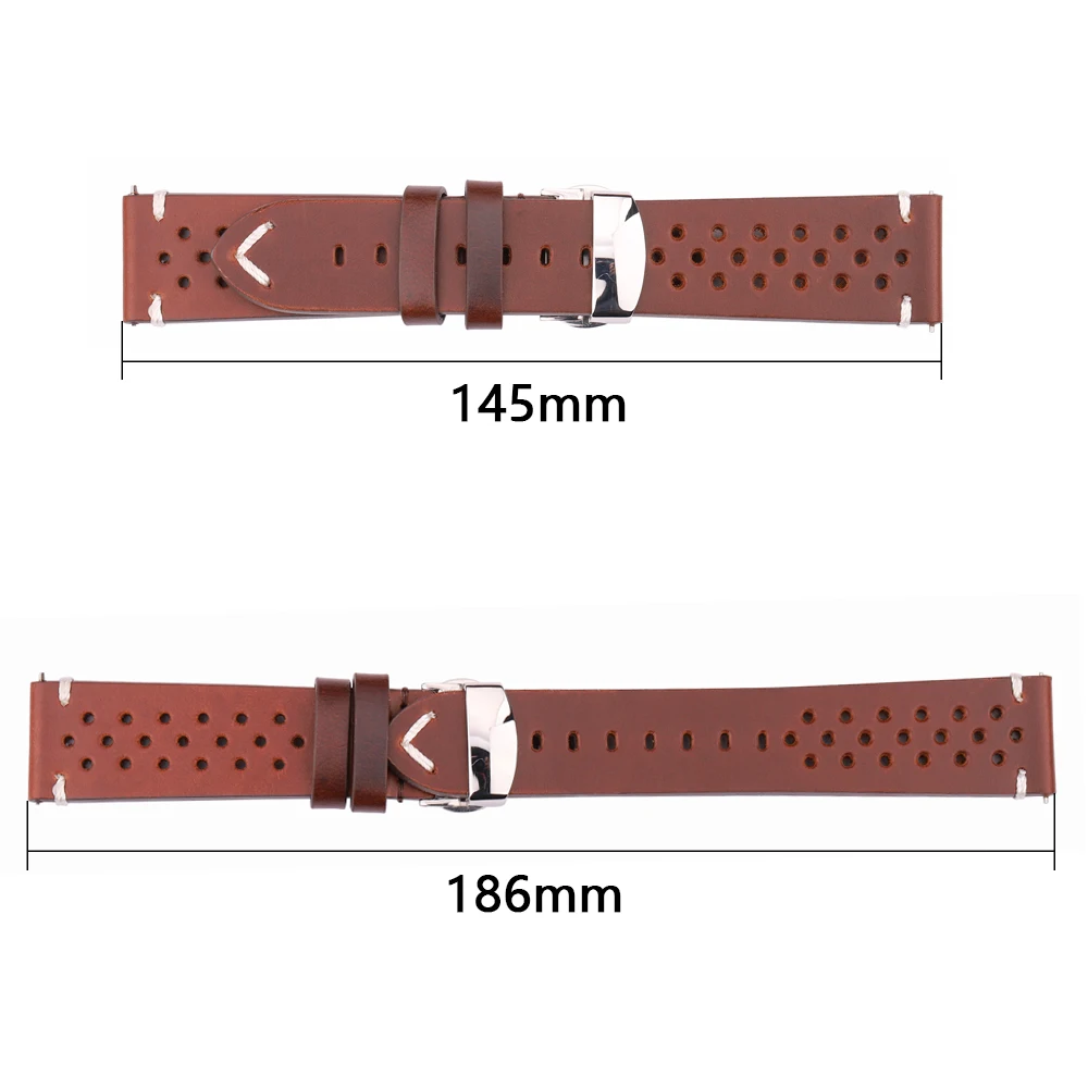 Luxury Genuine Leather Watch Strap with Butterfly Buckle – Available in 4 Elegant Colors