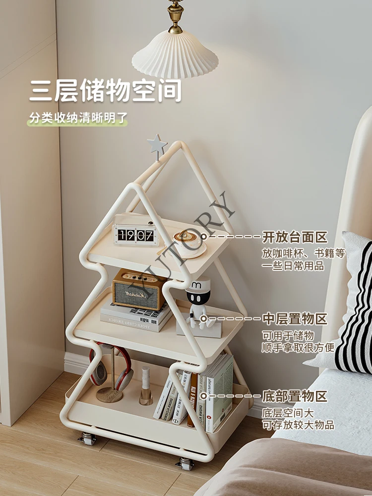 Bedside tables, modern home bedrooms, bedside small shelves for children, wrought iron side tables