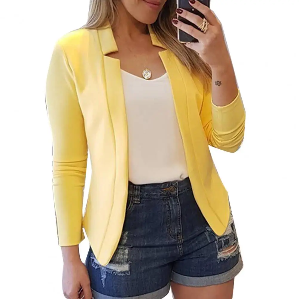 women s casual loose lapel jacket summer suit jacket office pocket jacket slim fashion streetwear women blazer office business Office Lady Jacket Blazer Autumn Winter All-match Polyester Business Women Jacket Suit