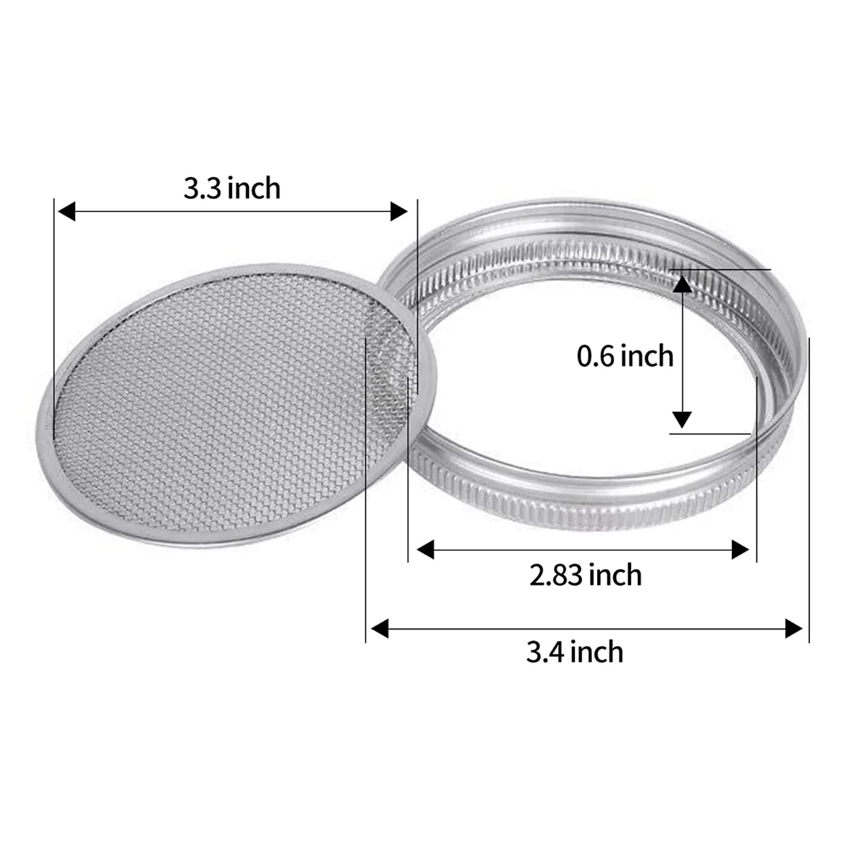 4 Pack Stainless Steel Sprouting Jar Lid for Wide and Wide Mouth Mason Jar for Growing Sprouts