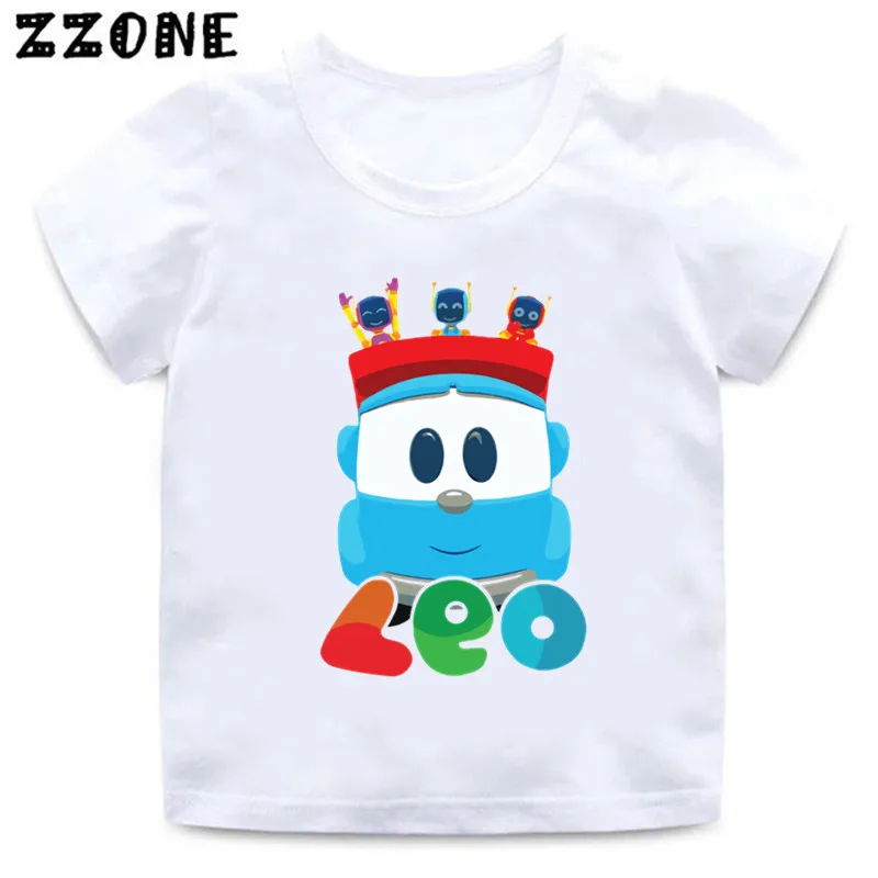 New Hot Sale Kids T-Shirts Leo The Truck Tv Show Cartoon Print Funny Baby Girls Clothes Boys T shirt Cute Children Tops,HKP5481 baby girl cotton t shirt	 Tops & Tees