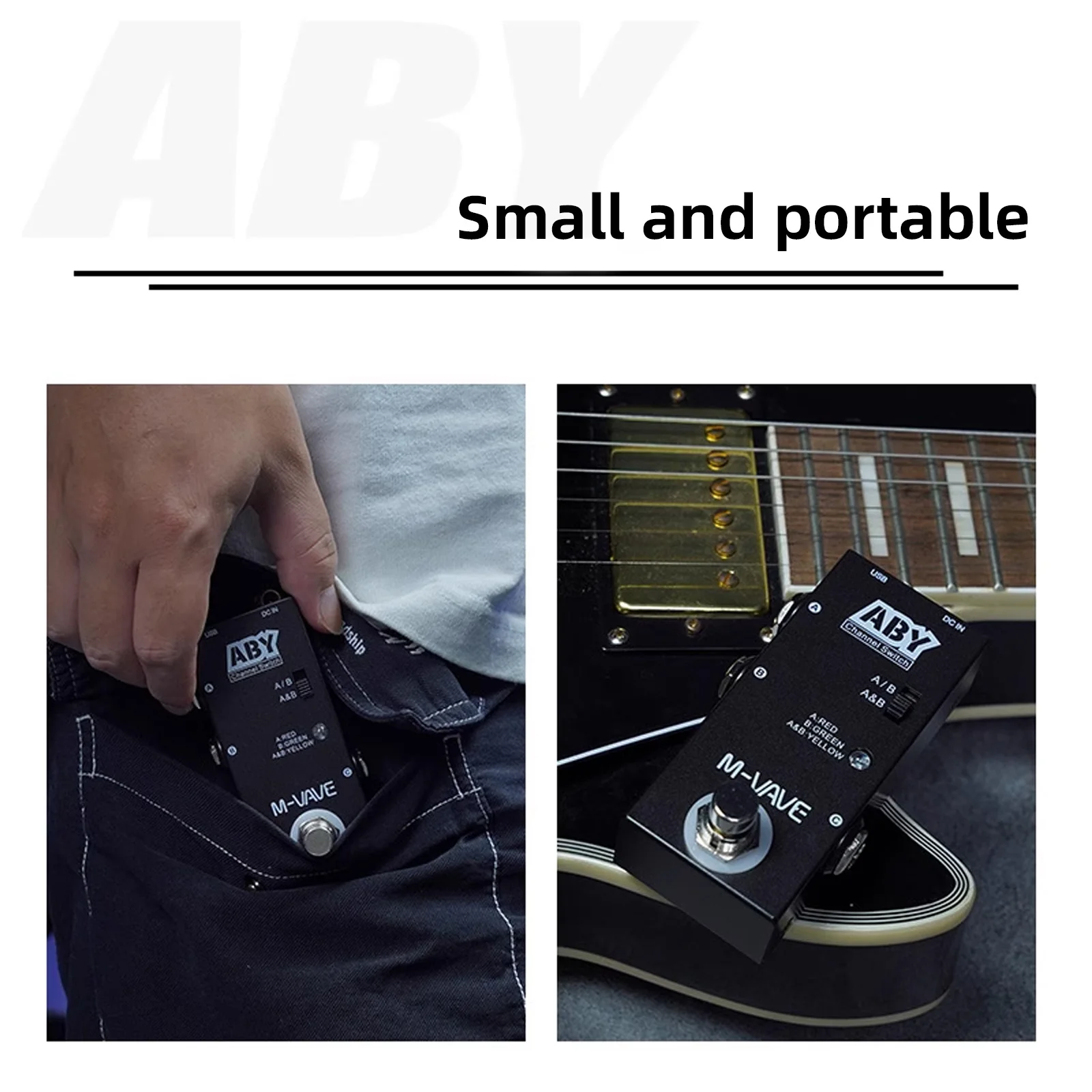 M-VAVE ABY Line Selector AB Switch Mini Guitar Effect Pedal True Bypass Guitar Bass Pedal AB Box-ABY Channel Switch