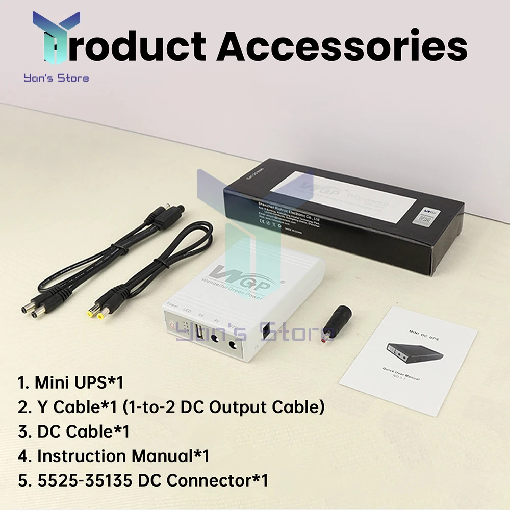 10400mAh Mini UPS Router Optik Cat Adaptörü Kesintisiz Güç Kaynağı DC Yedek Güç Kaynağı 5V 9V 12V