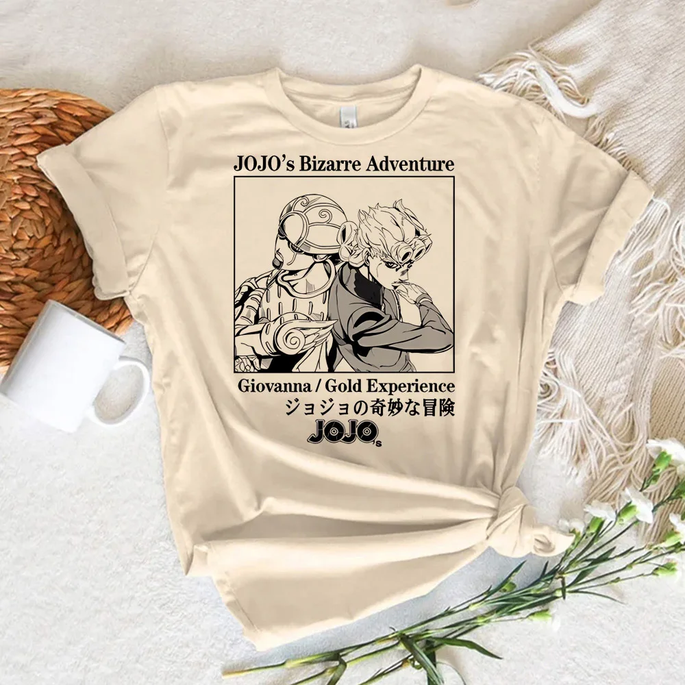 Women's Colorful Retro Anime Graphic Tee - Jojo's Bizarre Adventure Inspired, Comfortable & Breathable