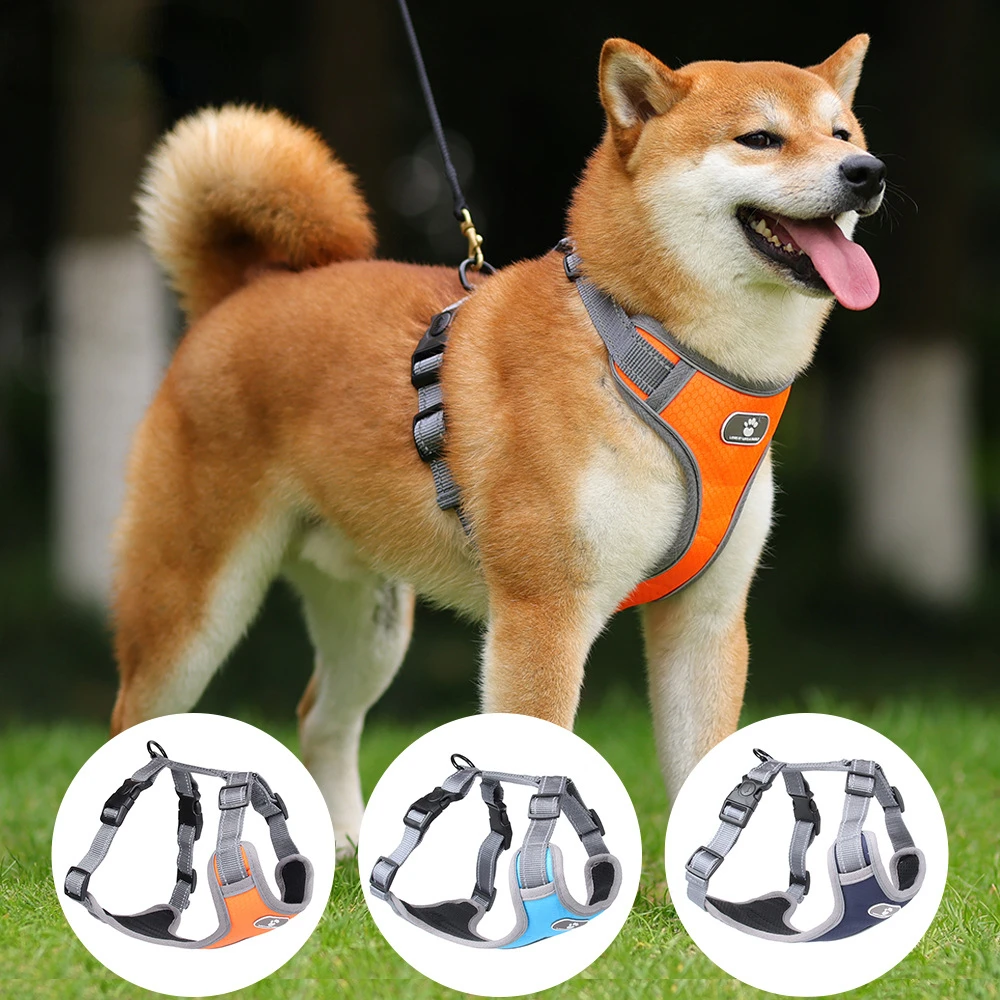 

Светоотражающая шлейка для собак, регулируемый безопасный жилет, ремень для средних и больших собак, для французского бульдога