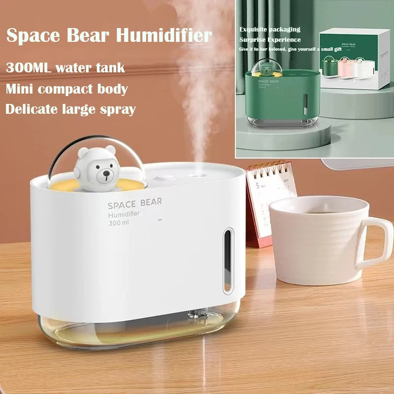 

Space Bear Humidifier Mini Delicate Large Spray Warm Night Light Nano Silent Humidification Smart Power Outage air humidifier