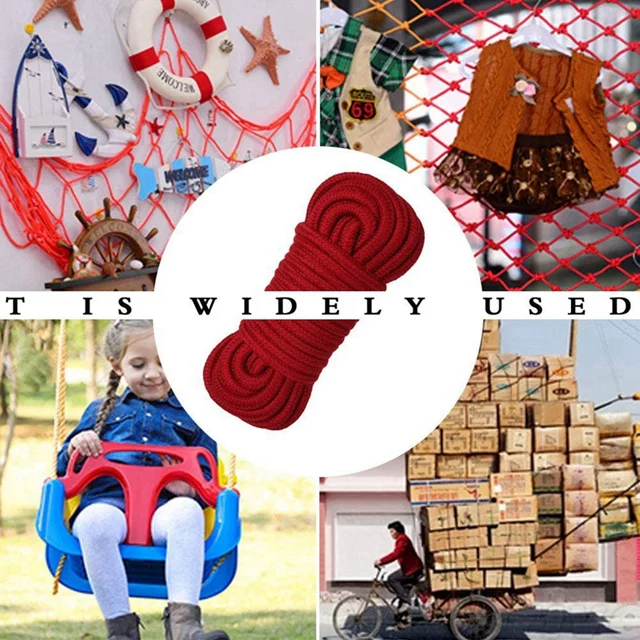 다목적 강력한 소프트 타이 코드, 레드 코튼 로프 8mm 10m