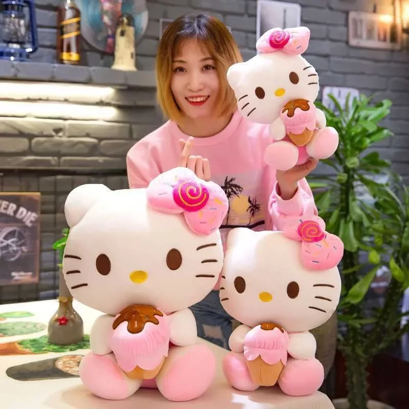 

Newest Sanrio Kitty Plush Toy Cute Sleep Pillow Anime Soft Kitty Cat Plush Toy Christmas Doll Gift for Children
