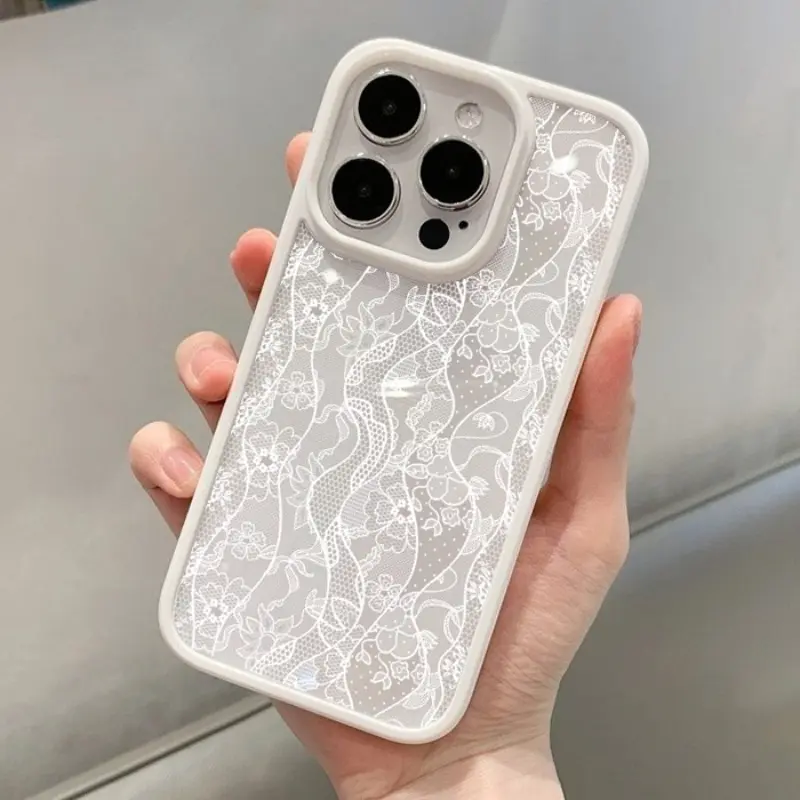 Vintage White Lace Floral Phone Case for iPhone 17 16 15 14 11 12 13 Pro Max 16E 17Air X XR XS 7 8 Plus SE 2022 Protective Cover - Image 5