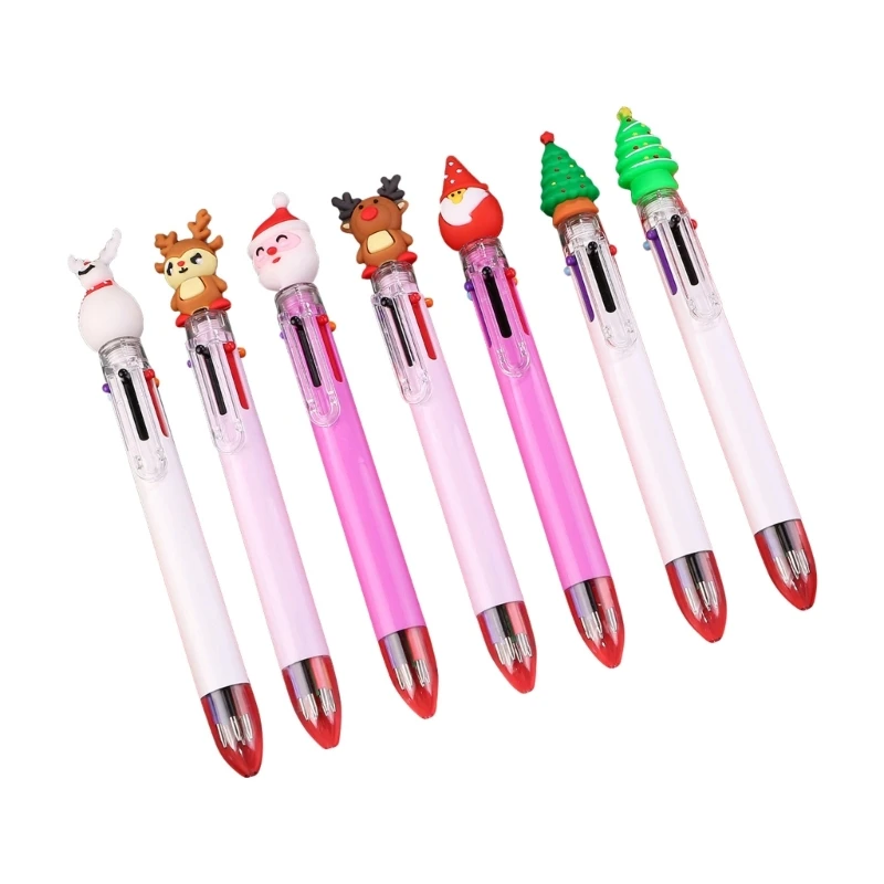 

7Pcs 6-Color Ballpoint Pen Multicolors Pens Office School Students Children Gift Dropship