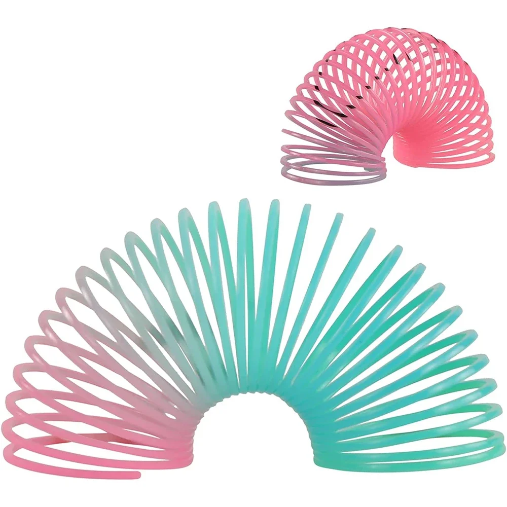 Fidget Toys 12PCS Spring Rainbow Magic Fidget Stress Coil Mini Springs Bulk Finger Toys Party Favors Carnival Prize Kids Boys Girls