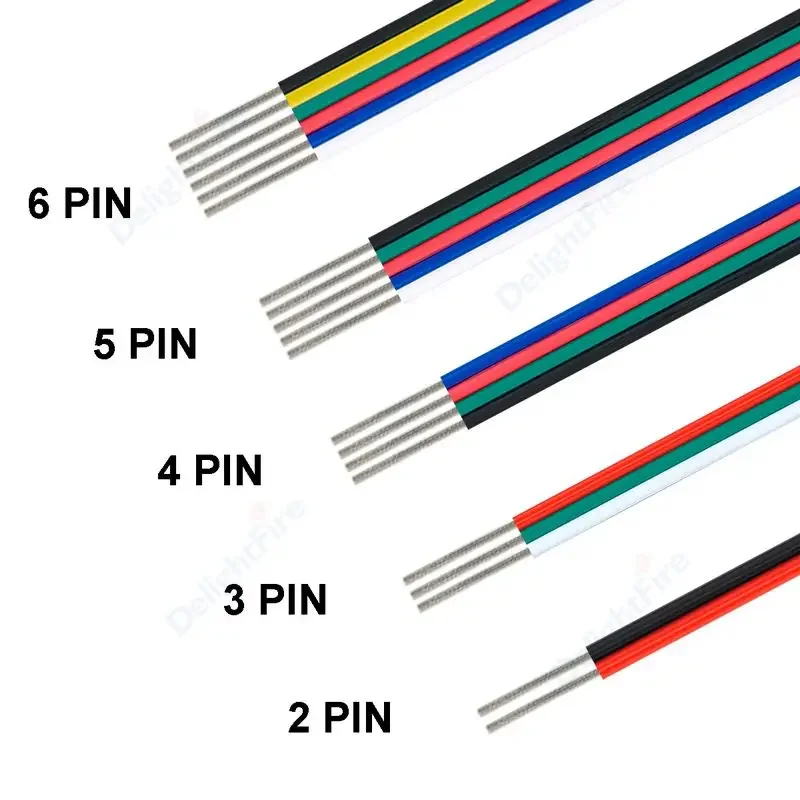 LED Extension Cable 2/3/4/5/6pin Electrical Wire For RGB RGBW RGBWW SMD WS2812B LED Light JST Connector LED Strip Cable