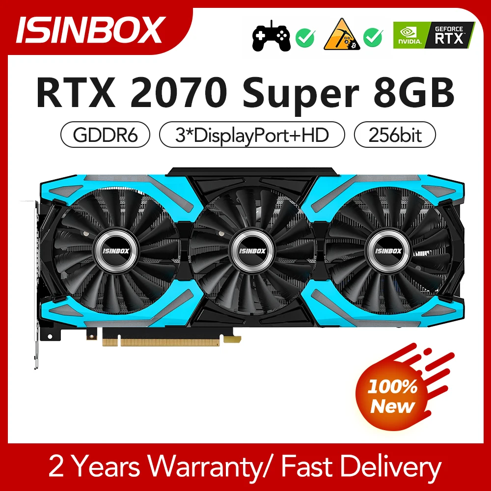 Isinbox rtx 2070 super placa gráfica 8gb 256bit gddr6 placa de vídeo ...