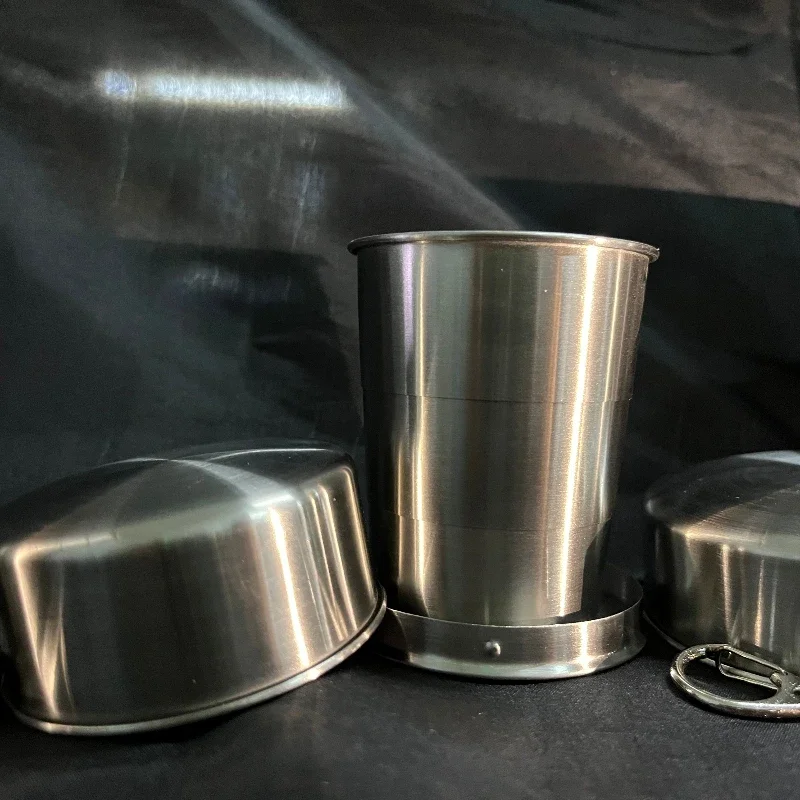 Portable Stainless Steel Foldable Cup 75ml/150ml/250ml Outdoor Travel Collapsible Coffee Mug Telescopic Hiking Camping Water