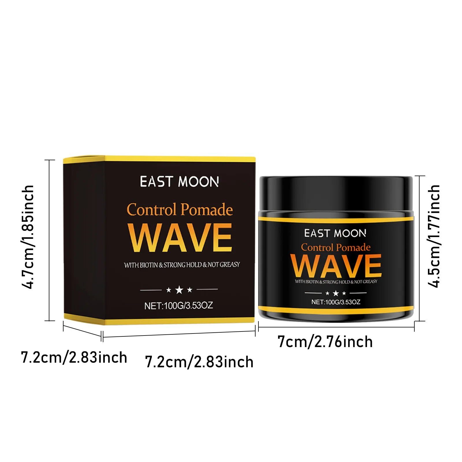 Men Hair Styling Wax Long-Lasting Strong Hold Reduce Frizz Improve Fluffy Wave Control Non Greasy Keep Shine Hair Shaping Pomade