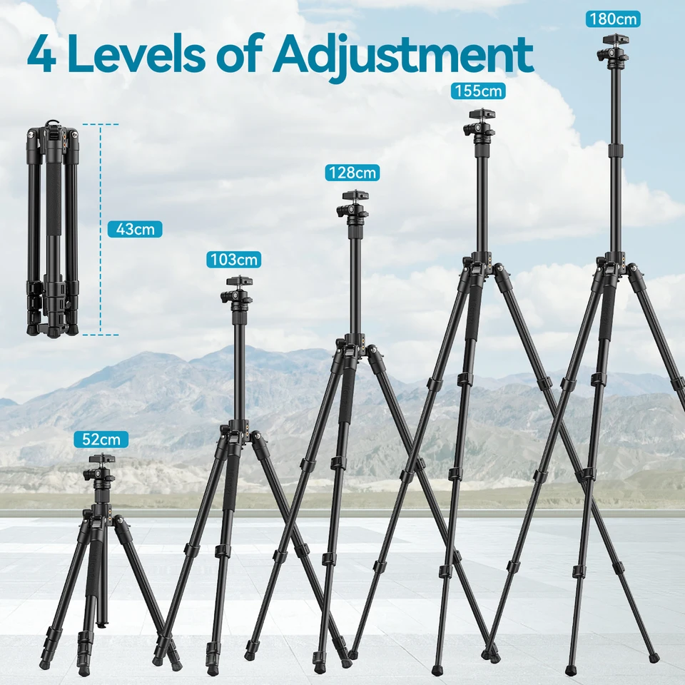 Tripé Ulanzi TT53 para câmera de telefone 180 CM Suporte universal para