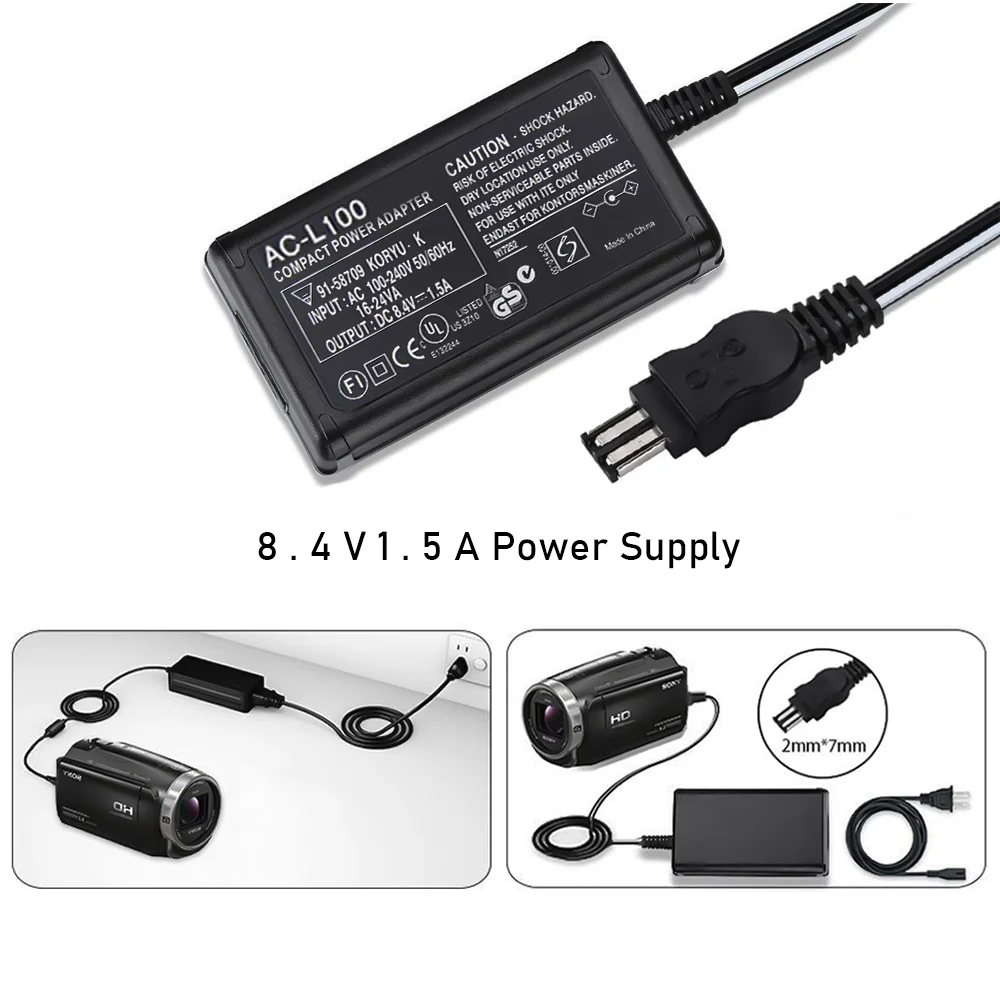 KUTOU AC Adapter Charger For Sony AC-L100 AC-L10 AC-L10A AC-L10B AC-L15 AC-L15A AC-L15B AC-L15C AC-L100B AC-L100C AC-L100D