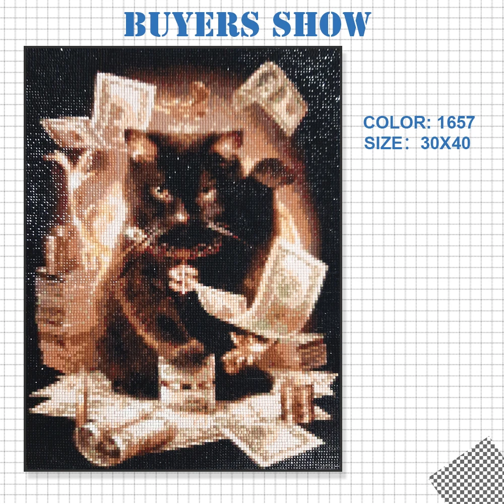 EverShine Diamond Painting Cat Full Square Diamond Embroider Animal Picture Rhinestone Mosaic Black Cat Hobby Home Decor