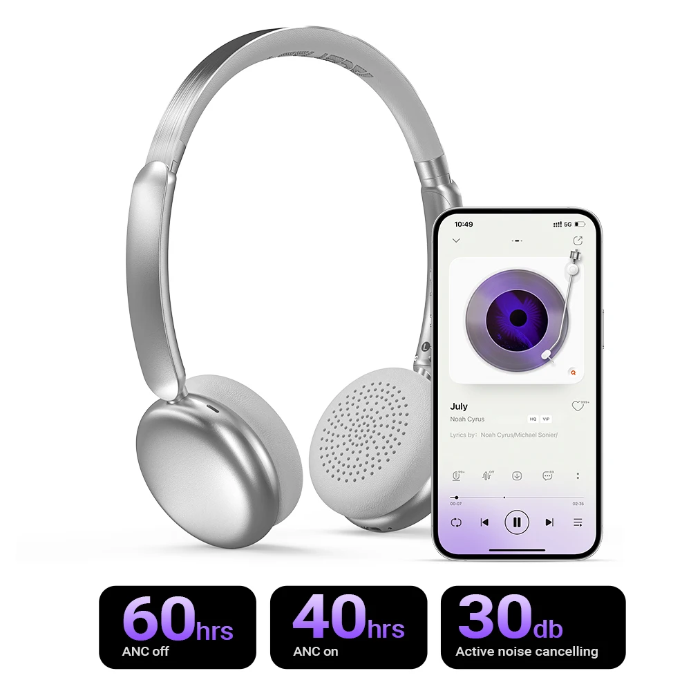ACEFAST H8 Active Noise Cancelling Wireless Bluetooth 5.4 Headphones 30dB Hybrid Noise Reduction HiFi Stereo ANC Music Headsets 5