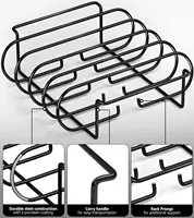 LMETJMA – supports à nervures pour Barbecue, revêtement antiadhésif en acier, rôtissage de la viande, support à 4 nervures pour gril à gaz JT25t 6