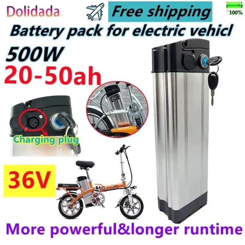 

36V portable battery pack 500W aluminum alloy lithium shell, foldable electric bicycle battery universal battery