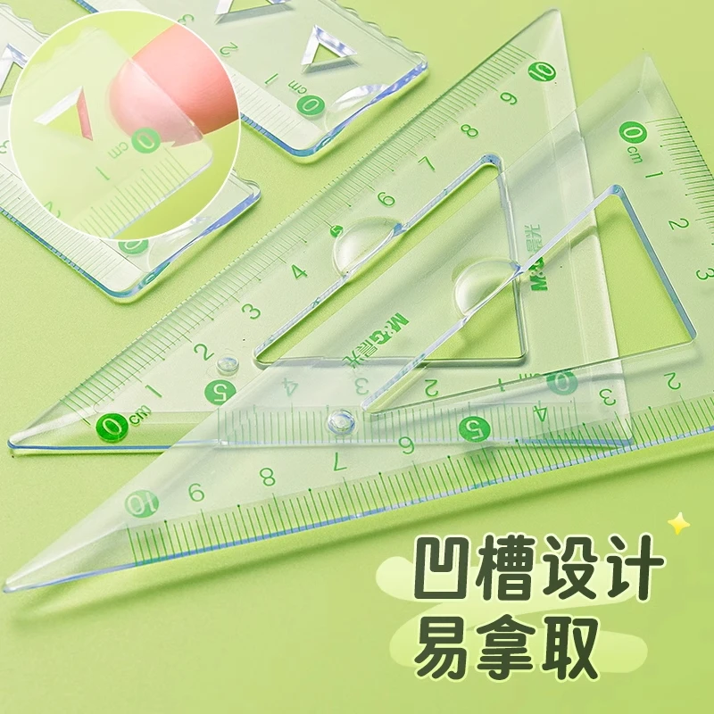 M&G 15Cm/20Cm Transparent Soft Ruler Wave Ruler Is Tough and Not Easy to Break and Durable, Soft Sleeve 4 Pcs Protractor S