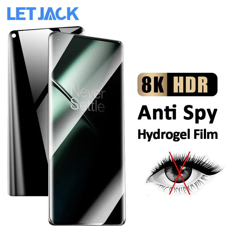 2000D Privacy Hydrogel Film for OnePlus 11 10 9 8 7 7T Pro Full Curved