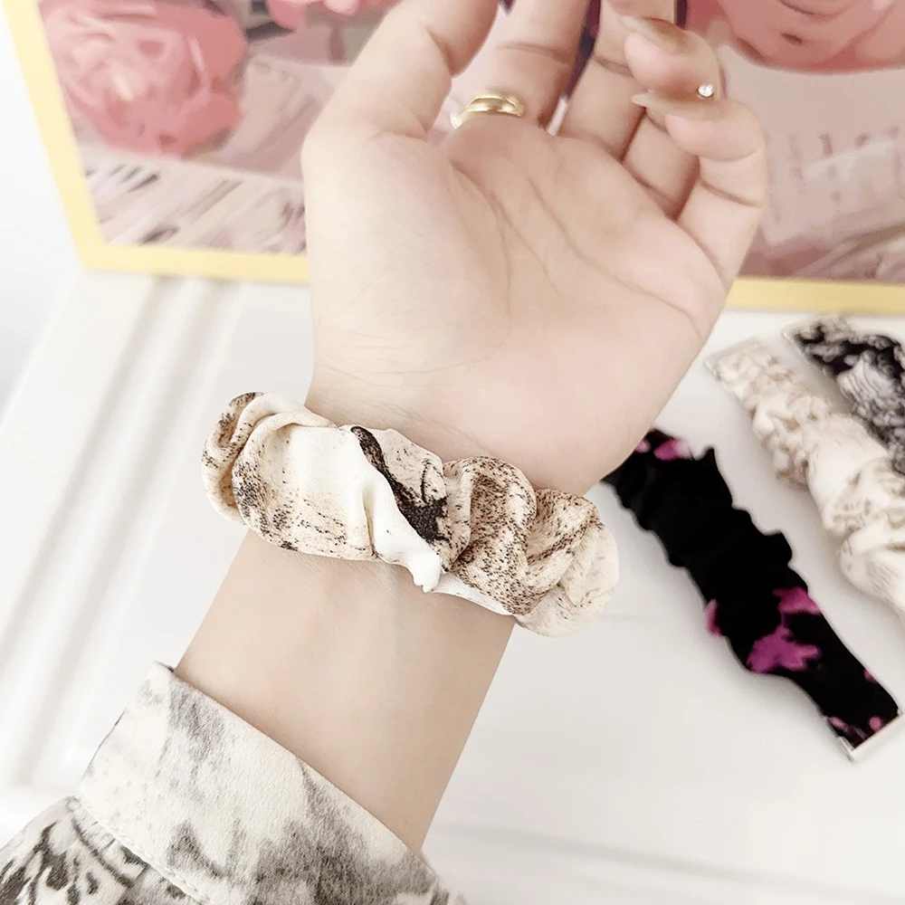 Elegant 18mm Dressy Printed Fabric Watch Band Bracelet
