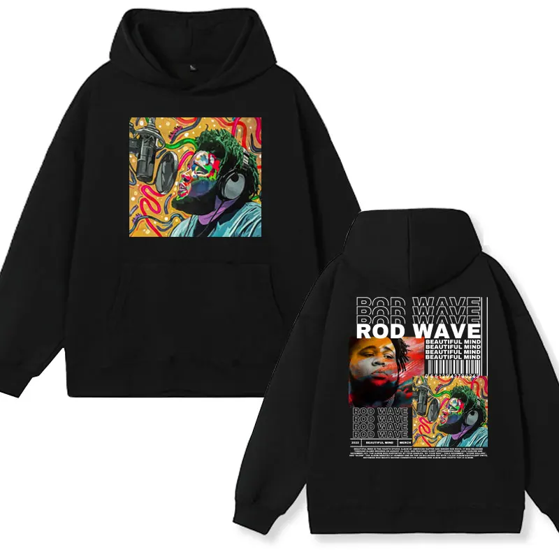 Rapper Rod Wave Nostalgia Album Cover Graphic Hoodies Men Women Fashion Aesthetic Pullovers Male Hip Hop Oversized Sweatshirts