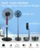 Foldable Fan Foldaway Oscillating with Remote Control, 10800mAh Battery Operated Fans, Portable for Outdoor, Courtyard, Beach 2