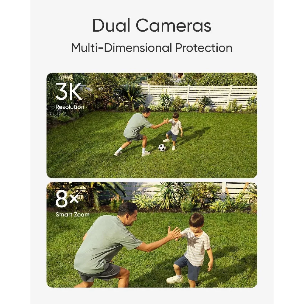 New 4K Camera Floodlight Camera Wired Security Camera Outdoor 360° PTZ 24/7 Recording 2.4G/5G Wi-Fi Motion Detection Compatible 6