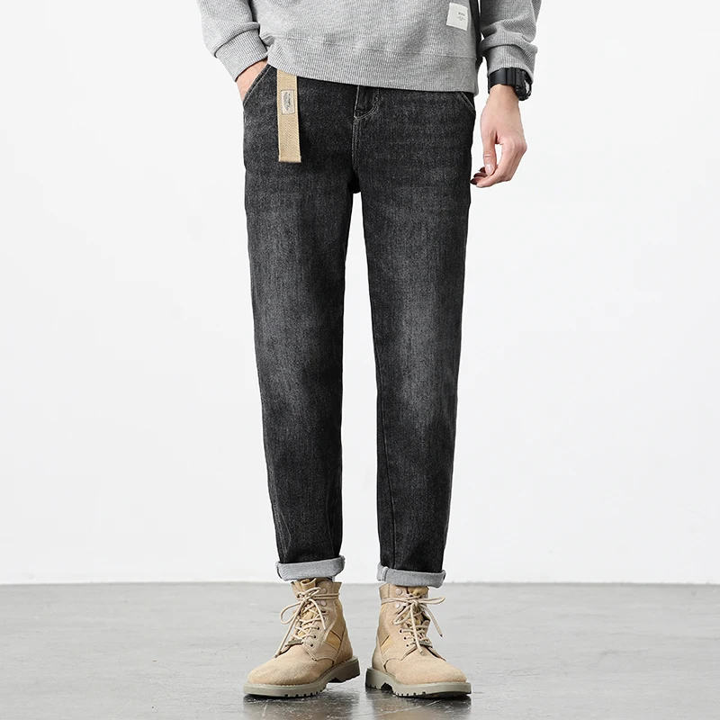 

Autumn and Winter Ankle Jeans Men Straight Leg Loose Casual Pants Korean Version Trend Matching Boot Pants Men Fashion Brand