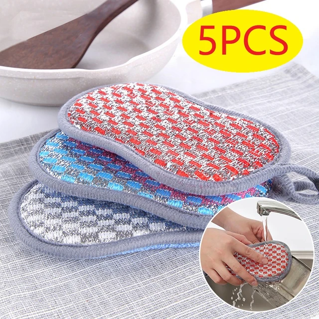 Éponges de Cuisine Double Face en Mélamine, Lavables et Réutilisables,  Outils pour Laver la Vaisselle, Brosse à Casseroles - AliExpress