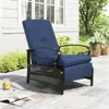 Outdoor Recliner Adjustable Patio Reclining Lounge Chair with Olefin Cushion, for Poolside, Beach, Yard, Outdoor Recliner 1