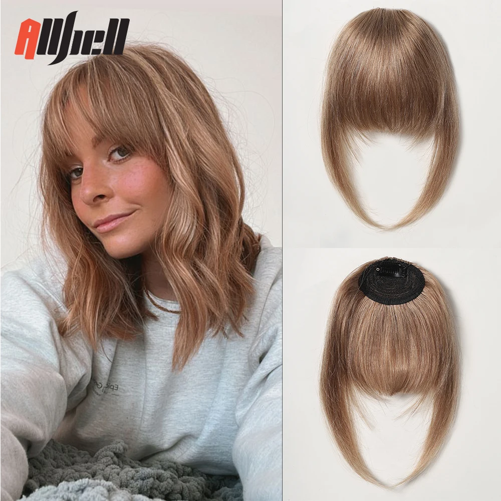 Human Hair Bangs 4.5 inches Clip in Air Bangs Pieces for Women