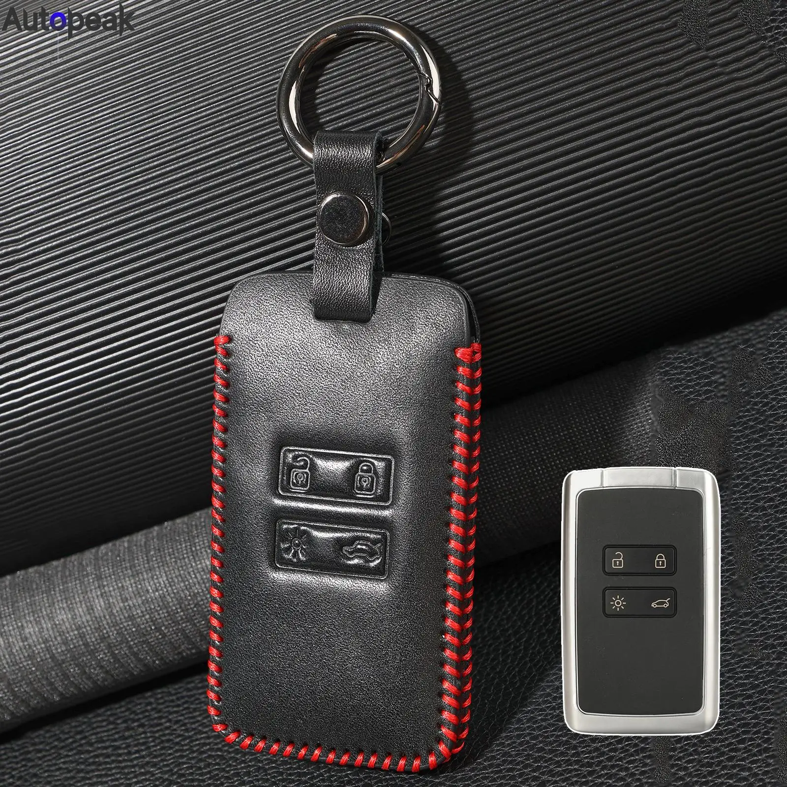 Per Renault Talisman Captur Espace Megane Clio Koleos Logan Talisman Duster Pu Leather Key Cover Holder Case Protector 4 Button