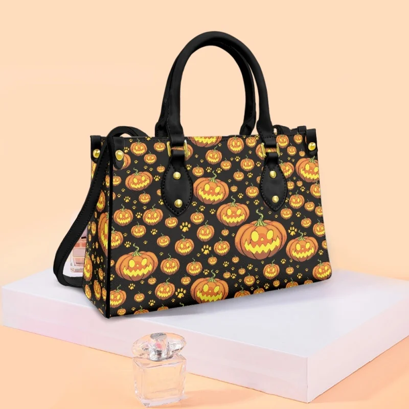 

2023 Fashion Women's Shopping Bags Moon Ghost Design Female Leather Handbags Personality Ladies Tote Bags Happy Halloween