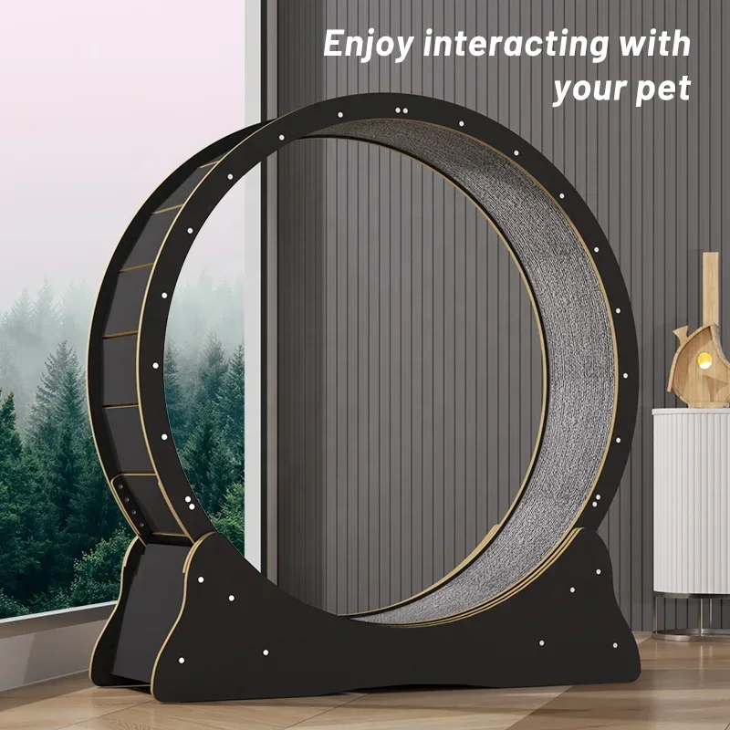 Cat Toy Circle Track Interactive Pet High Quality Wooden Cat Fitness Wheel Running Wheel