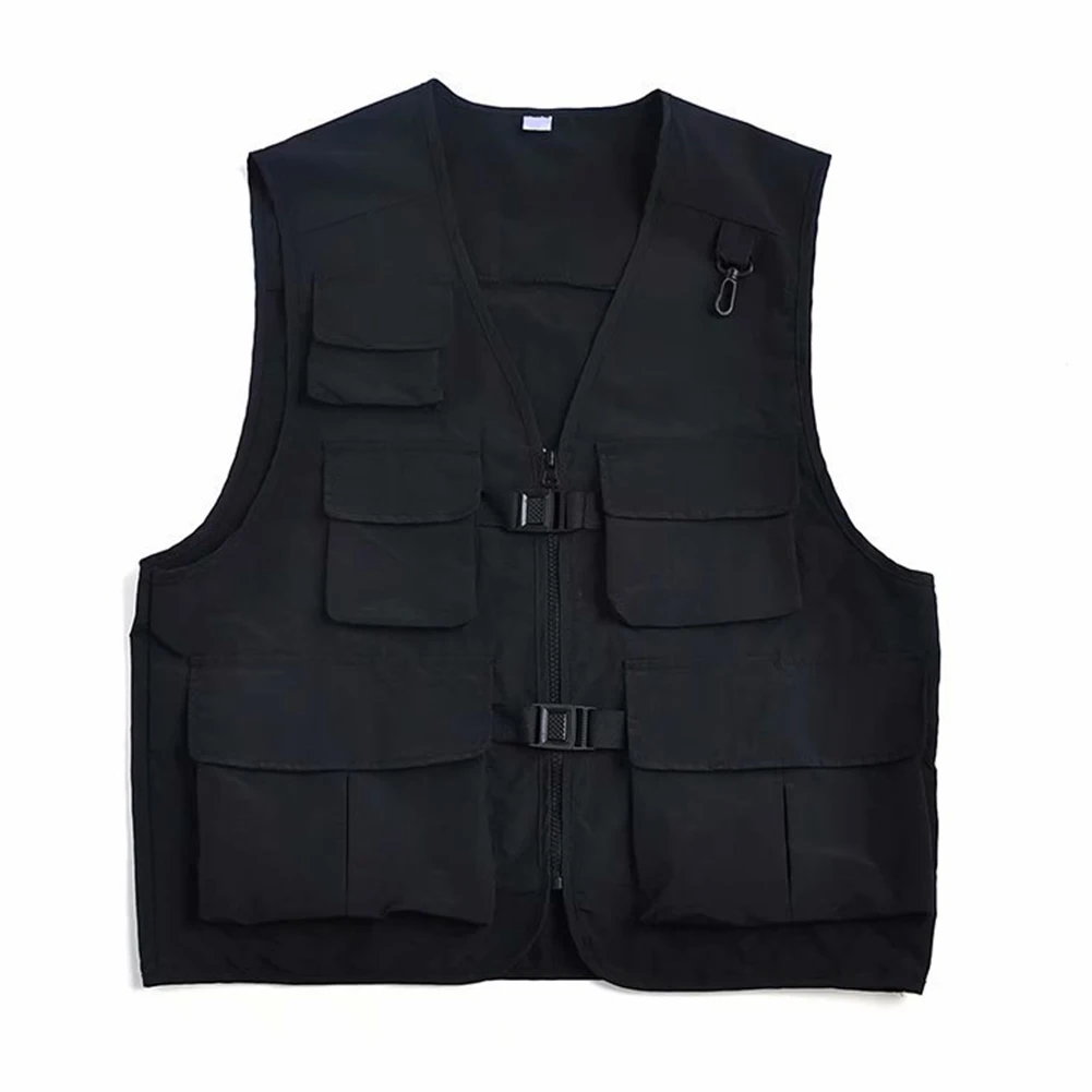 Cargo Waistcoat Vest Vacation Autumn Casual Coat Daily Fashion Holiday Jackets Outerwear Sleeveless Solid Color