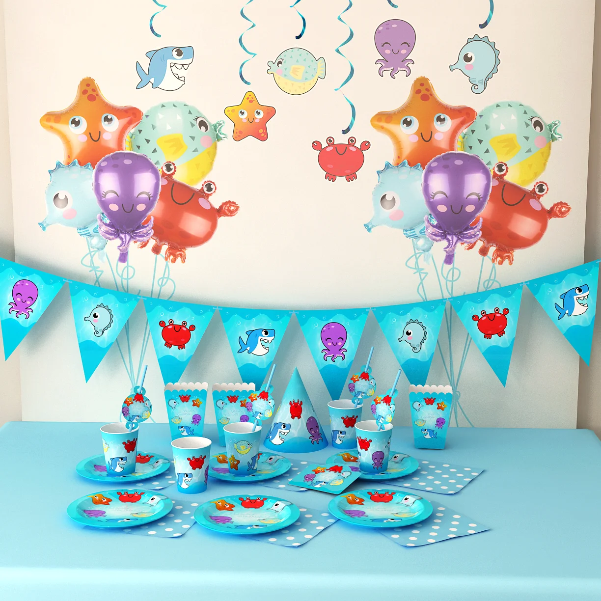 Ocean Birthday Party Decorations  Sea Birthday Decor - Disposable