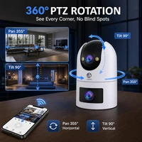 Caméra IP Jooan 4K 8MP à double objectif et double écran, caméra PTZ Wifi extérieure, suivi automatique, caméra CCTV, audio et vidéo, surveillance intérieure 4