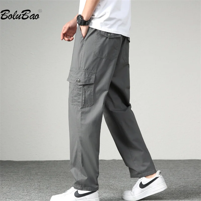 

BOLUBAO 2023 Men's Pants Pure Cotton Breathable Slim Outdoor Overalls High-Quality Design Fashion Trend Streetwear Trouser Men