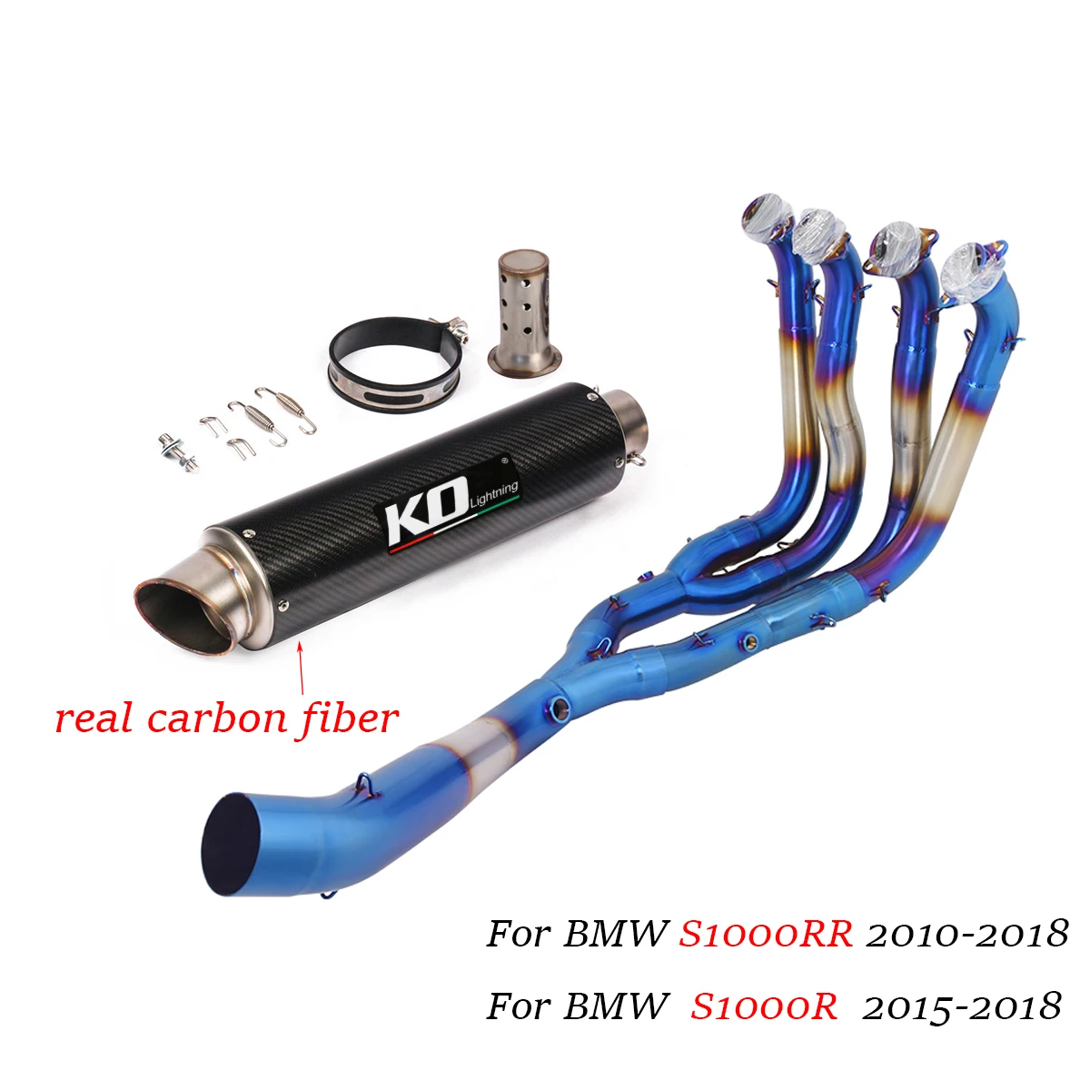 

Slip On For BMW S1000RR 2010-2018 S1000R 2015-2018 Exhaust Front Link Pipe System Motorcycle Carbon Fiber Escape With DB Killer