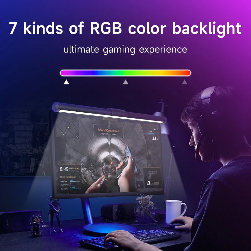 Screen Hanging Light Monitor For Pc USB Stepless Dimming RGB Curved Monitor Computer Desks Eye-Care Gaming Screen Bar LED Light