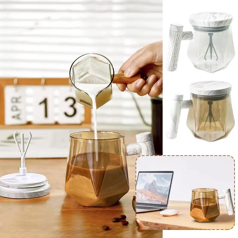 Electric High Speed Mixing Cup Self Stirring Coffee Mug Portable Electric  Self Mixing Glass Cup Speed Fast Automatic Coffee Cup